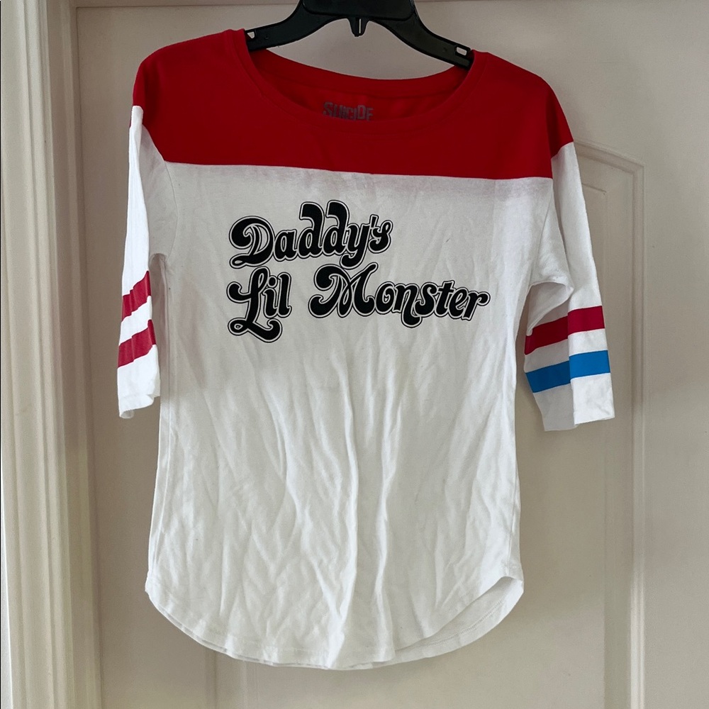 Daddy's Lil Monster Women's Tee - Red and White